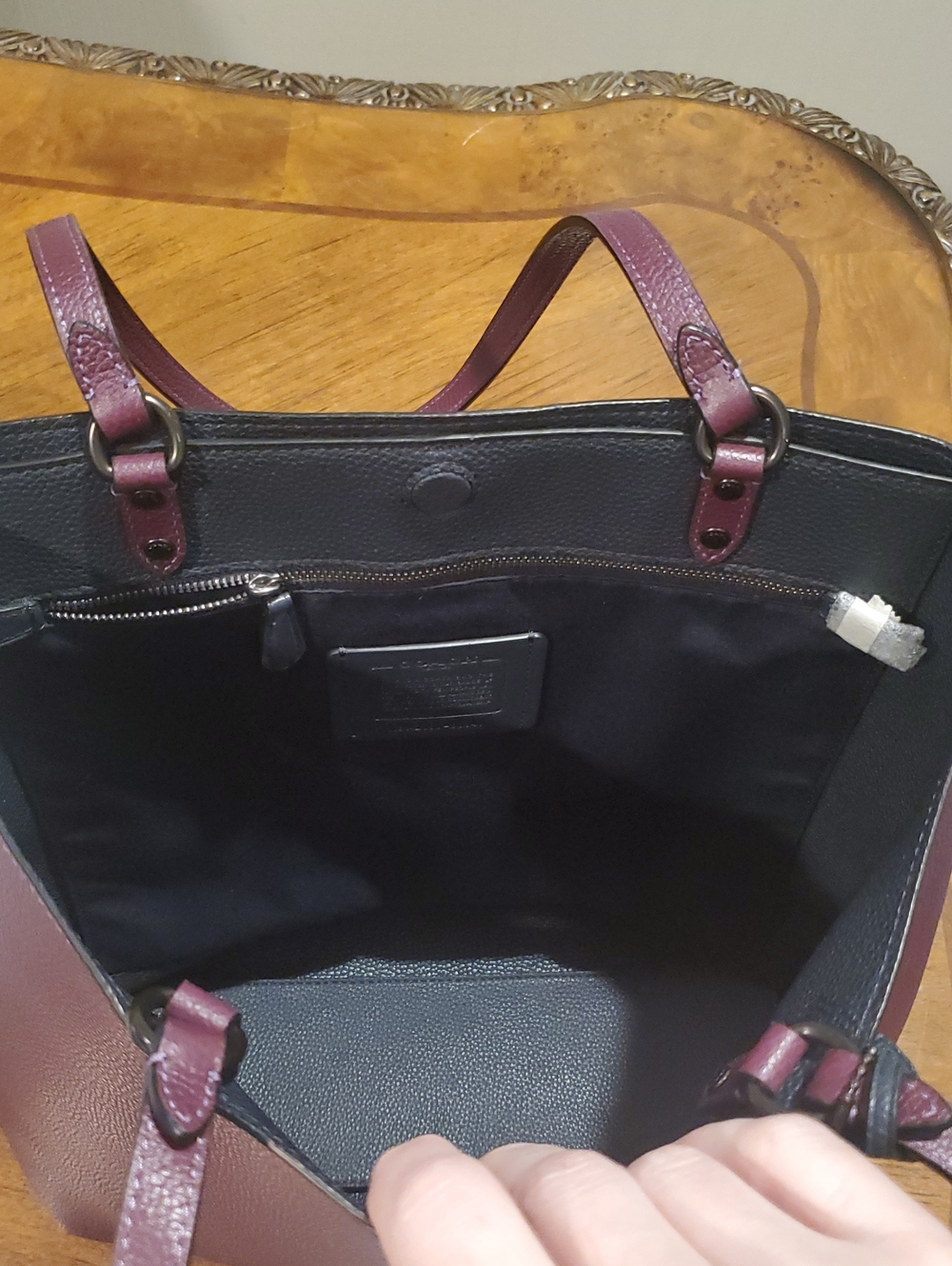 Like NEW Coach Plaza Tote In Boysenberry - Picture 12 of 14